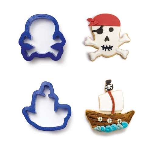 Decora Piratenschiff und Totenkopf Plätzchenausstecherset, 2 Stück