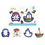 Decora Piratenschiff und Totenkopf Plätzchenausstecherset, 2 Stück