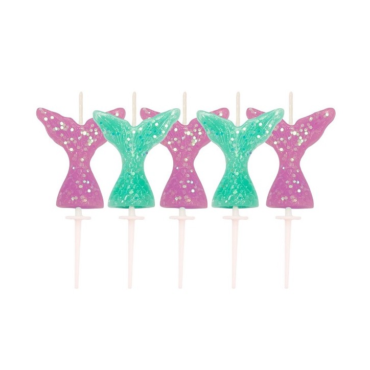 Glitter Mermaid Tail Pick Candles AHC217