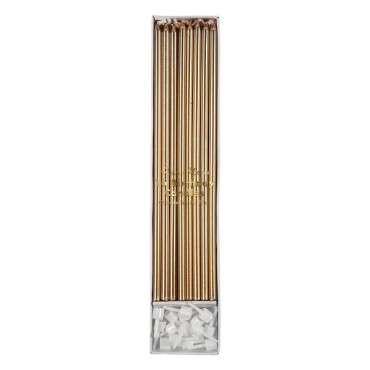 Gold Metallic Long Candles - 170434