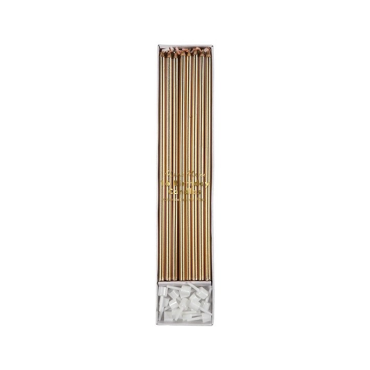 Gold Metallic Long Candles - 170434