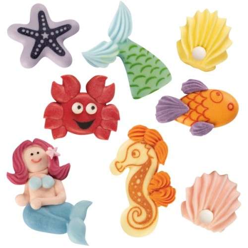 Günthart Mermaid Set Sugar Pipings, 8 pcs