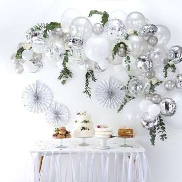 Ginger Ray Silver Balloon Garland - Balloon Arch Kit