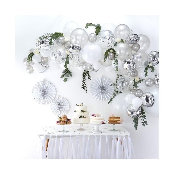 Ginger Ray Silver Balloon Garland - Balloon Arch Kit