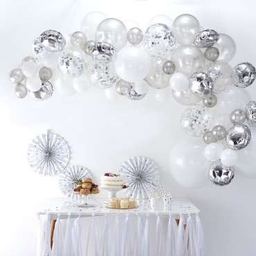 Silber Ballongirlande 4 Meter Partydekoration