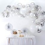 Ginger Ray Silver Balloon Arch Kit, 4 Meter