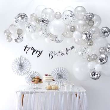 Silber Ballongirlande 4 Meter Partydekoration