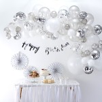 Ginger Ray Silver Balloon Arch Kit, 4 Meter