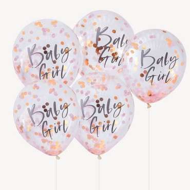 Pink Baby Girl Confetti Balloons - Twinkle Twinkle TW-801 Ginger Ray