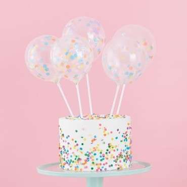 Mini Cake Topper Confetti Balloons Kit - Pastel Party Ginger Ray Partyware