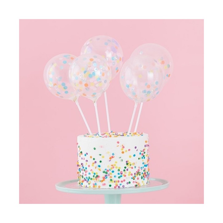 Mini Cake Topper Confetti Balloons Kit - Pastel Party Ginger Ray Partyware