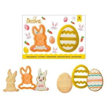 Decora Oster Präge-Ausstecherset Hase & Osterei