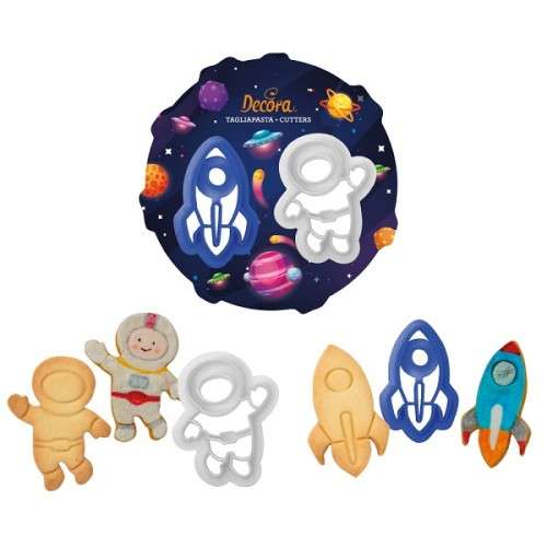 Decora Rocket and Astronaut Cookie Cutter, 2 pcs