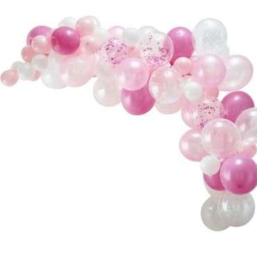 Rosa Ballongirlande - Balloon Arch Kit Pink Ginger Ray BA-301