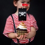 PartyDeco Pirates Party Cupcake Picks & Wrapper Kit, 6 pcs