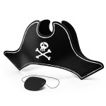 PartyDeco Piratesparty Hat and Eyepatch, 1 pcs