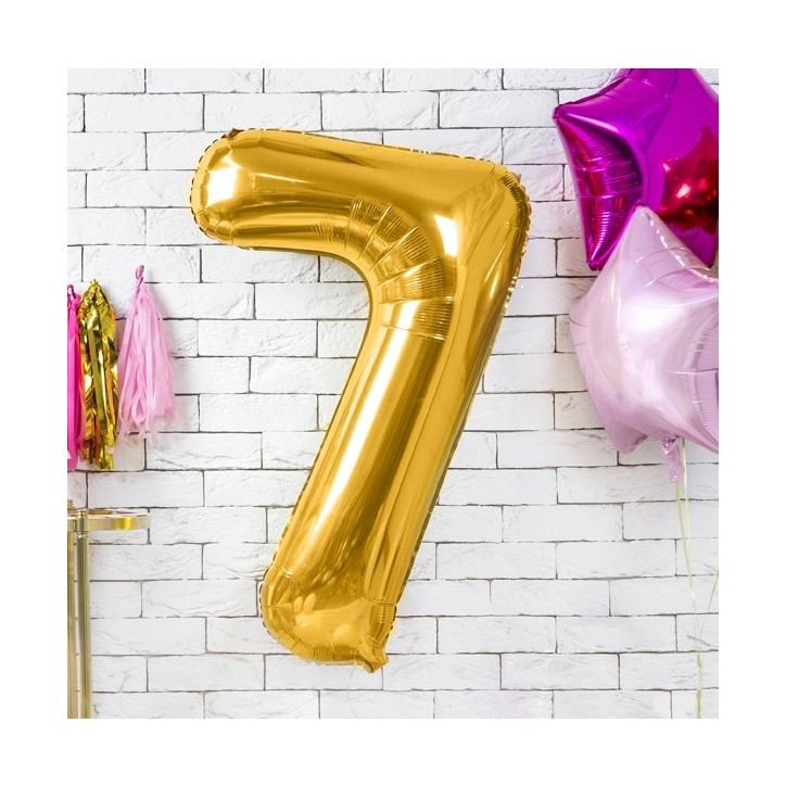 Gold Foil Balloon Number "7" 86cm