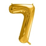 PartyDeco 80cm Number 7 Balloon Gold