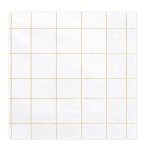 PartyDeco Gold Grid Servietten, 20 Stück