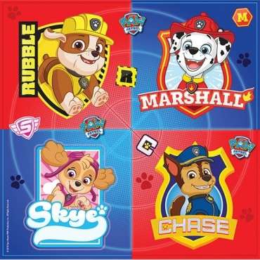 Paw Patrol Paper Napkins Chase - Marshall - Skye - Bubble