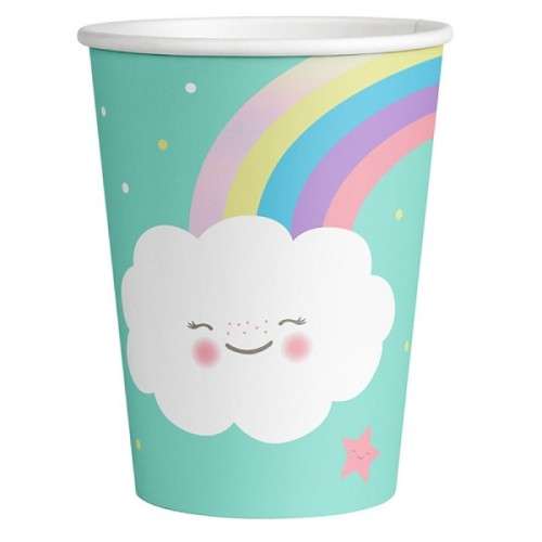 Amscan Rainbow & Cloud Pappbecher, 8 Stück