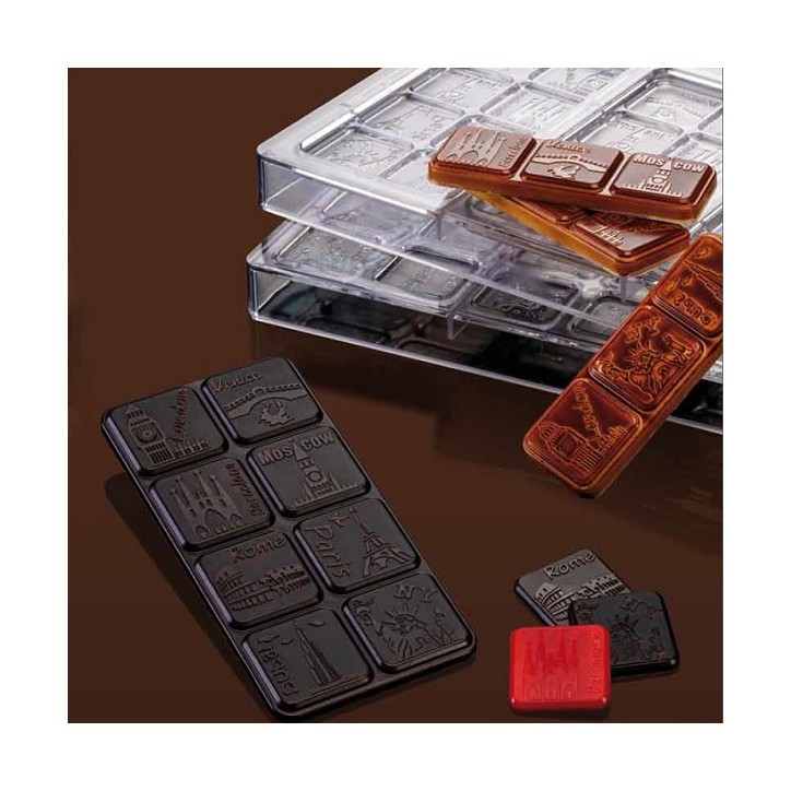 Martellato Clear Polycarbonate Chocolate Mold "Choco and the City" Tablet MA2011