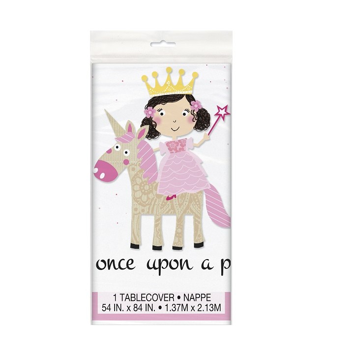 Pink Princess & Unicorn Tablecover 137x213cm