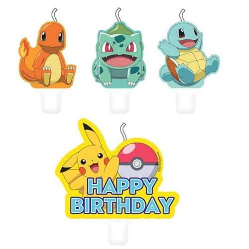 Amscan Pokemon Novelty Candles, 4 pcs