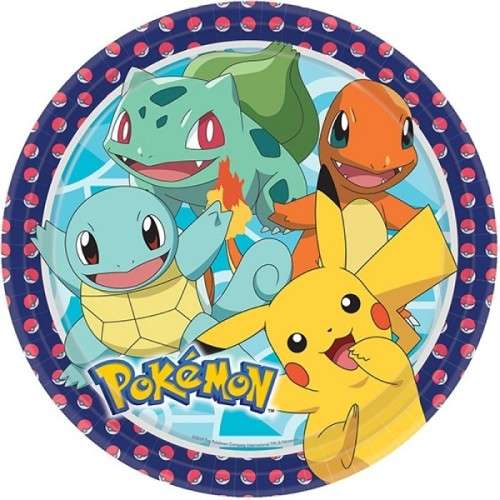 Amscan Pokemon Plates, 8 pcs