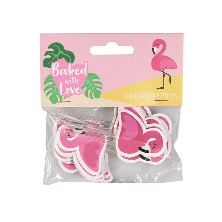 24 Flamingo Muffin Toppers 50112