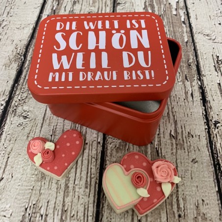 Die Welt ist schön, weil Du mit drauf bist! - Colour Splash Cookie Tin 438101