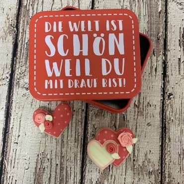 Die Welt ist schön, weil Du mit drauf bist! - Colour Splash Cookie Tin 438101