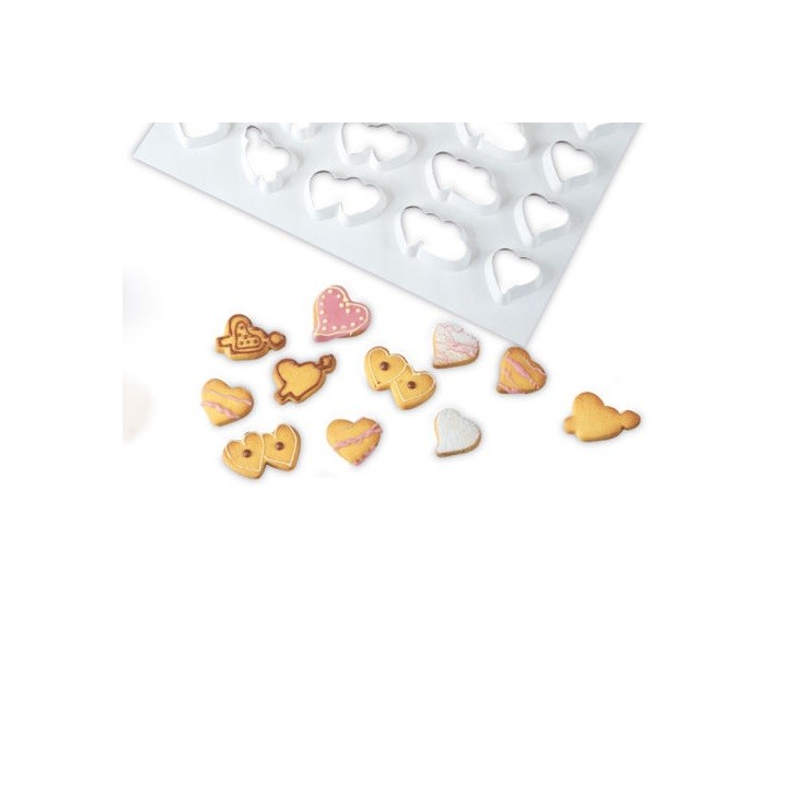 45 Hearts multi cookies cutter plate