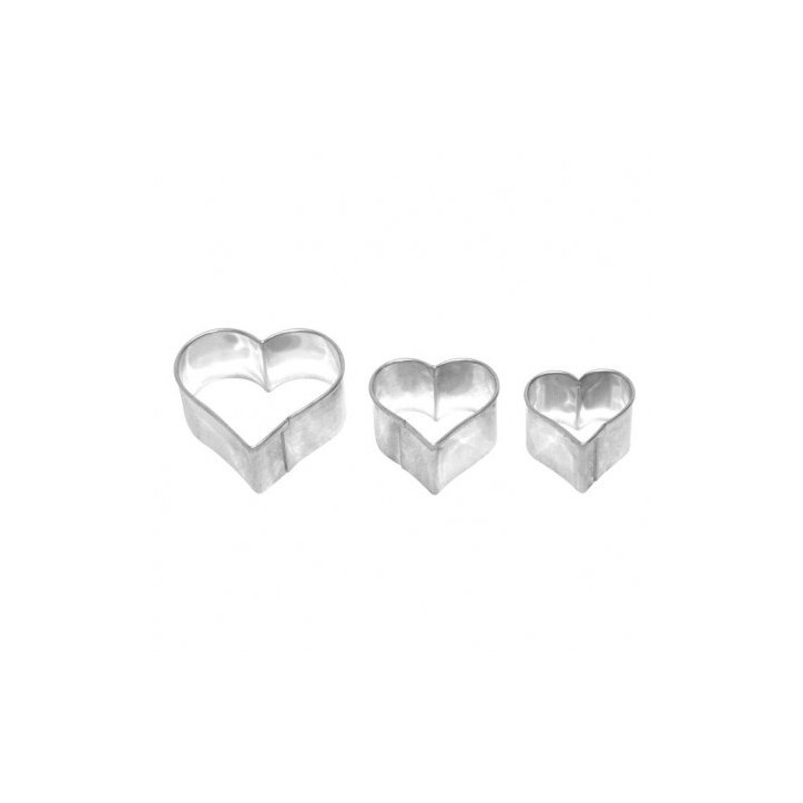 Stainless Steel Hearts Cookie Cutter Set 3pcs