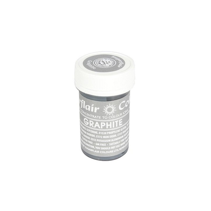 Sugarflaur Lebensmittelpastenfarbe Graphite Grau, 25g