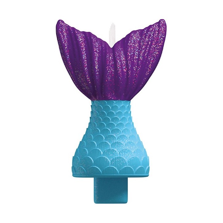 Amscan Mermaid Wishes Glitter Cake Candle