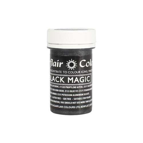 Sugarflair Lebensmittelfarbe Paste Satin Schwarz - Black Magic, 25g