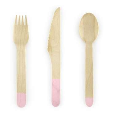 Pink Wooden Coutlery Partyware Switzerland