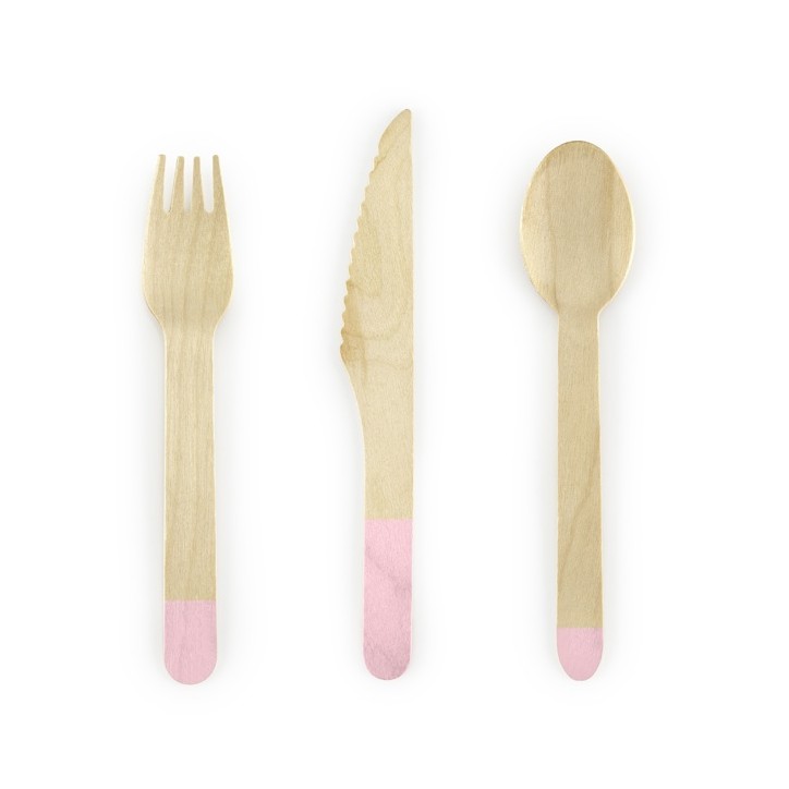 Pink Wooden Coutlery Partyware Switzerland