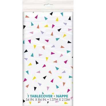 Plastic Tablecover Triangle Printed all over 54x84 inch