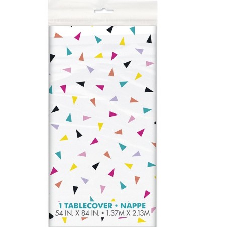 Plastic Tablecover Triangle Printed all over 54x84 inch