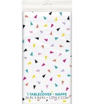 Unique Party Triangle Confetti Table Cover, 213x137cm