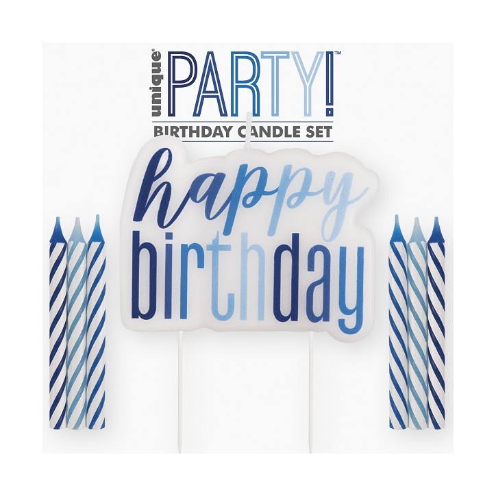 Party! Birthday Candle Set Blue Gliz 83875