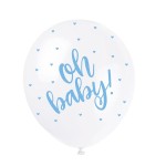 Unique Party Balloons Blue Oh Baby, 5 pcs