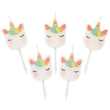 Party Candles we ❤ Unicorns - UNICORN-CANDLES Talking Tables