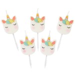 Talking Tables We Heart Unicorns Cake Candles, 5 pcs