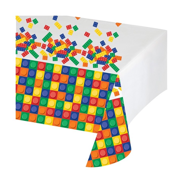 Blockparty Plastic Table Cover 54in x 102in