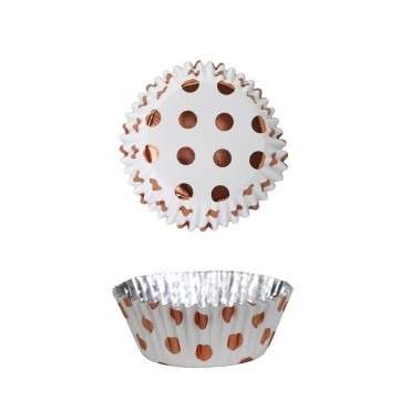 Alu Cupcakeförmchen Rose Gold Tupfen BC835