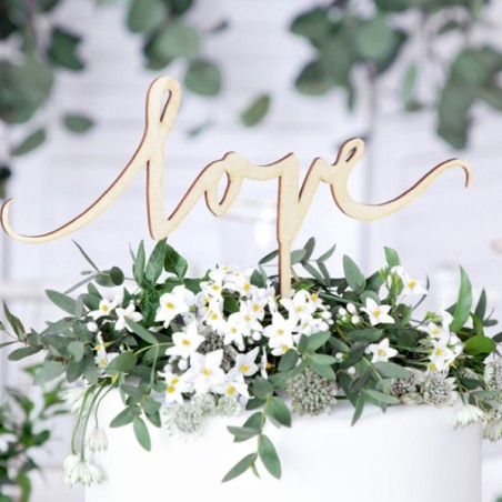 Wodden cake topper Love 16cm