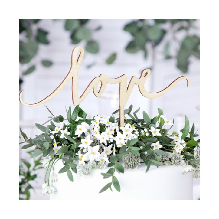 Wodden cake topper Love 16cm